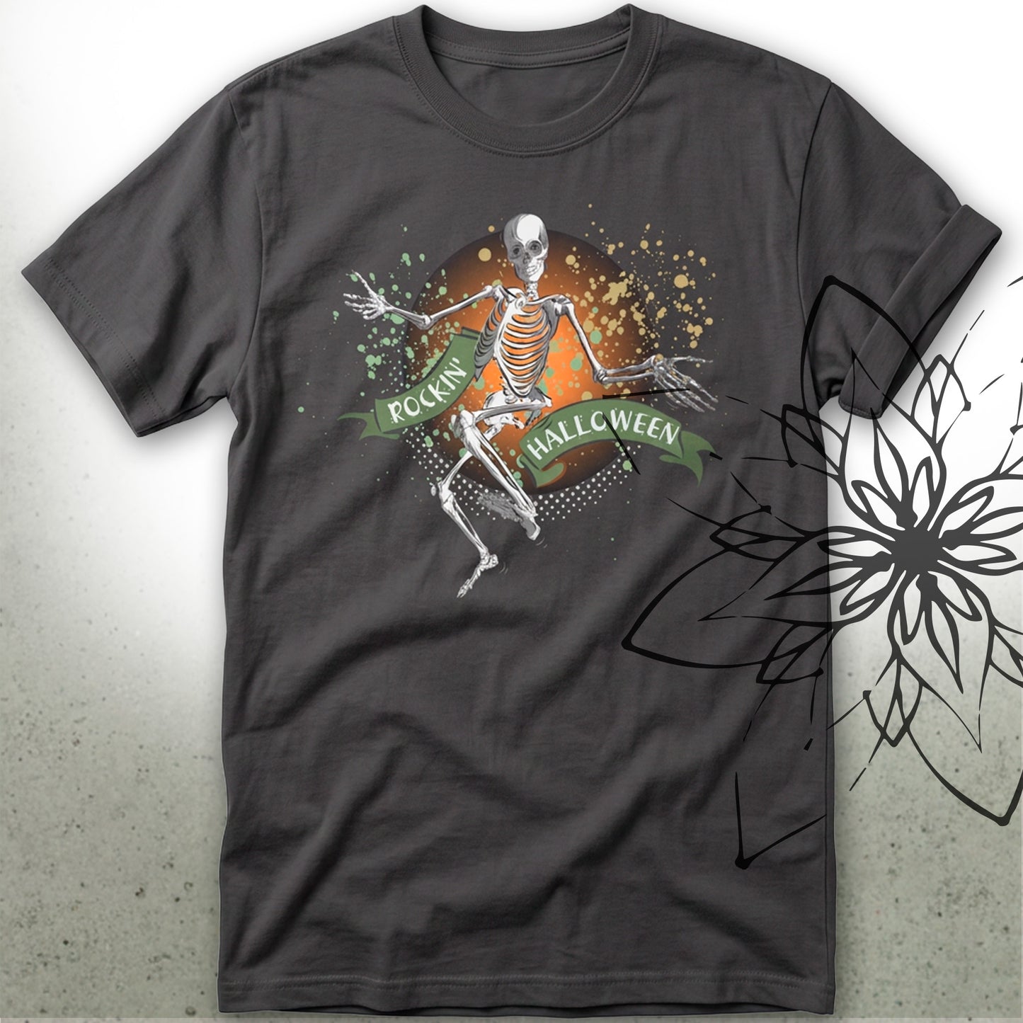 Dancing Skeleton Halloween Unisex Graphic T-Shirt Tee — MoonSong® Collection