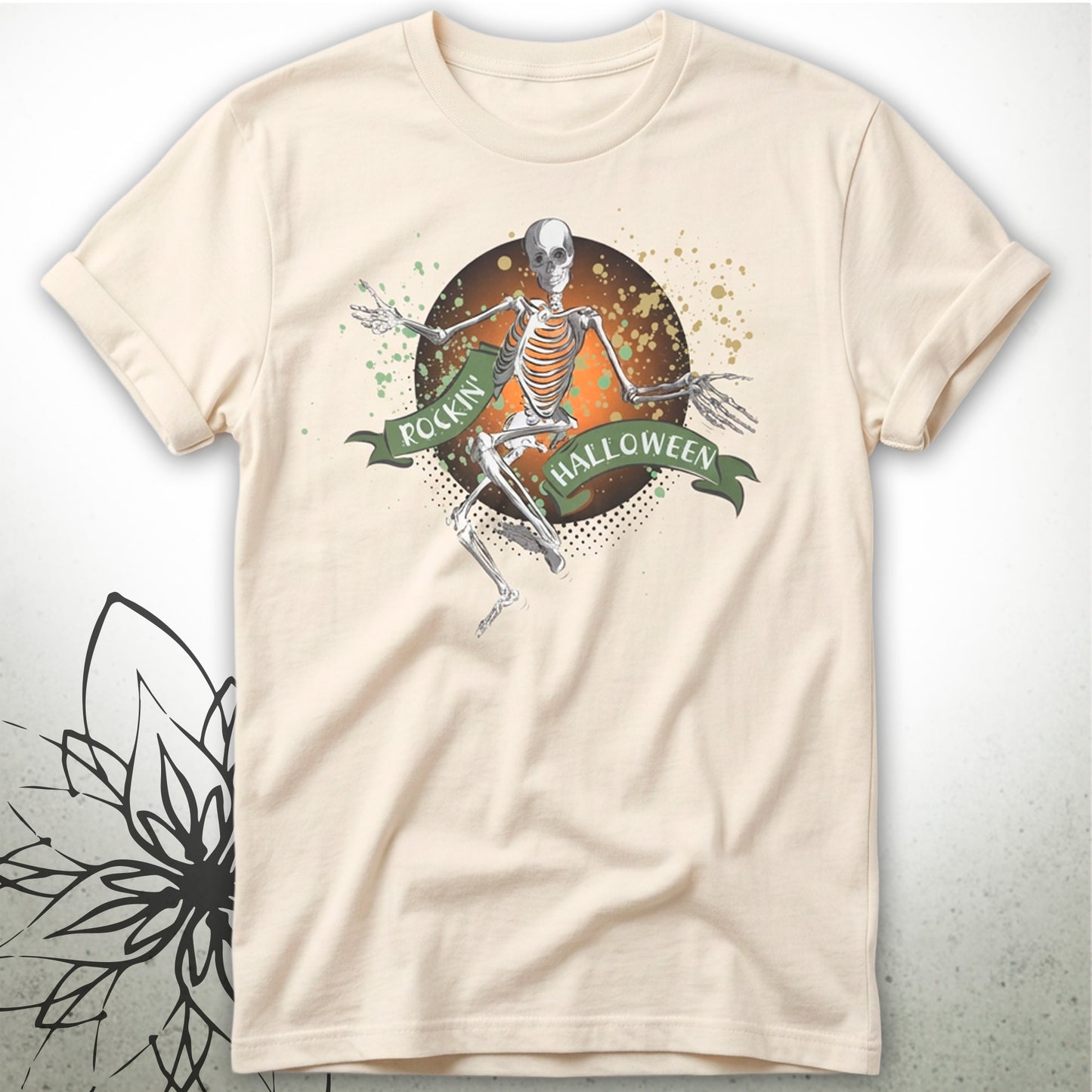 Dancing Skeleton Halloween Unisex Graphic T-Shirt Tee — MoonSong® Collection