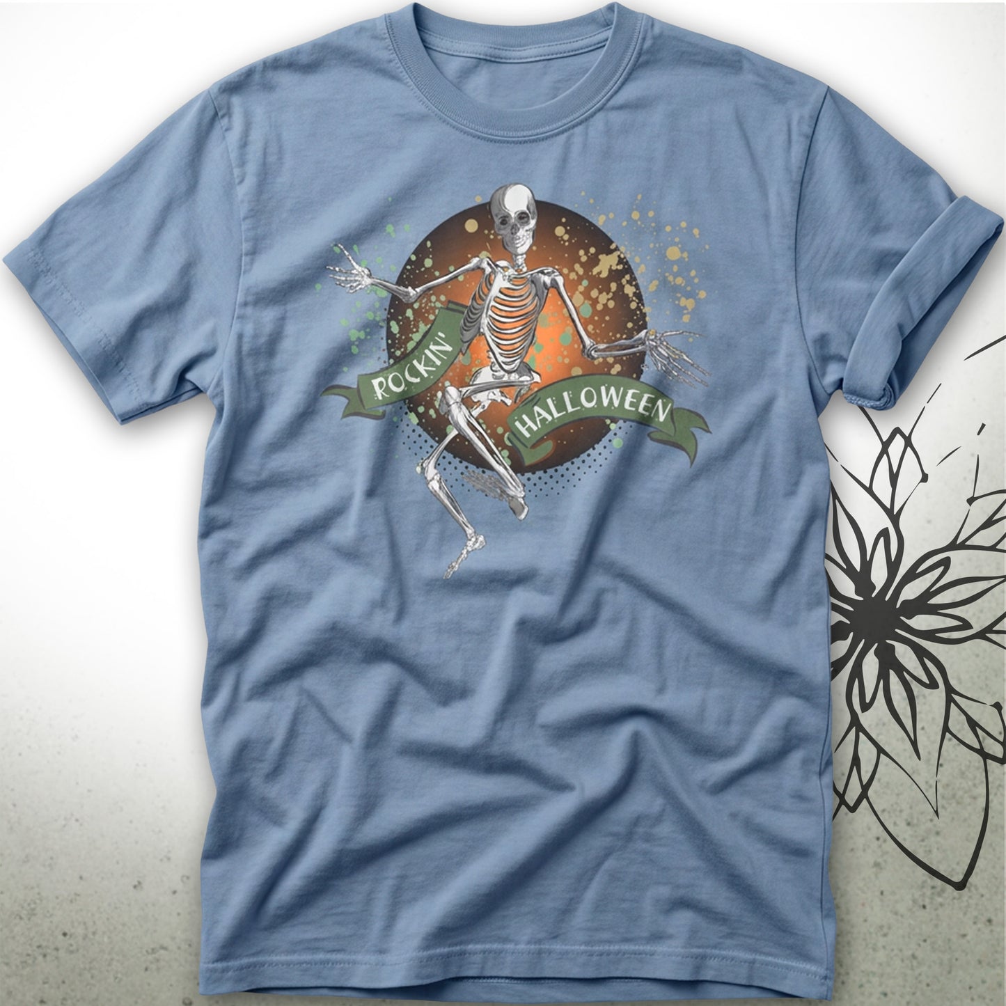 Dancing Skeleton Halloween Unisex Graphic T-Shirt Tee — MoonSong® Collection
