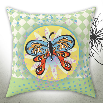 Butterfly Garden Graphic Throw Pillow - GardenPress™ Collection