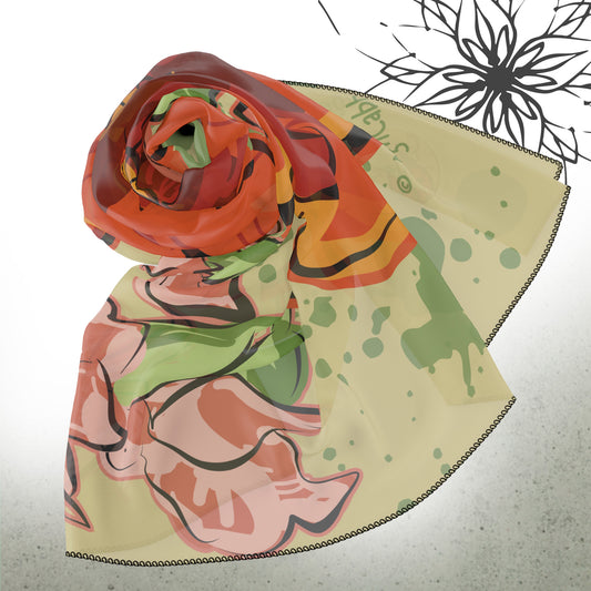 Garden Poppy Flower Graphic Scarf - GardenPress® Collection