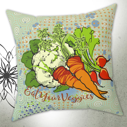 Vegetable Garden Graphic Pillow - I Be Vegan™ Collection