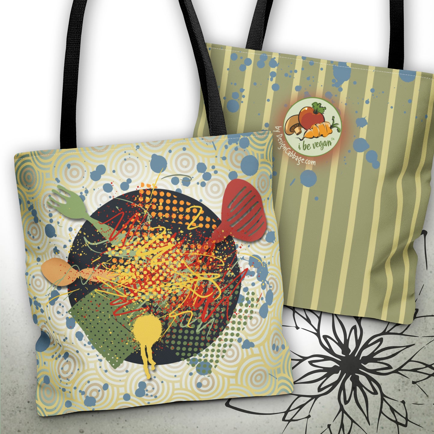 Kitchen Chaos Graphic Tote Bag — I Be Vegan™ Collection