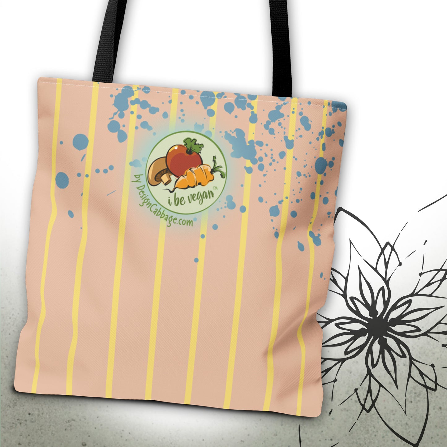 Strawberry Garden Graphic Tote Bag — I Be Vegan™ Collection