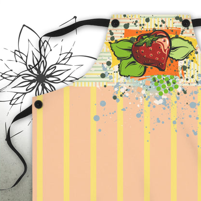 Strawberry Garden Graphic Apron - I Be Vegan® Collection