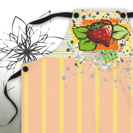 Strawberry Garden Graphic Apron - I Be Vegan® Collection