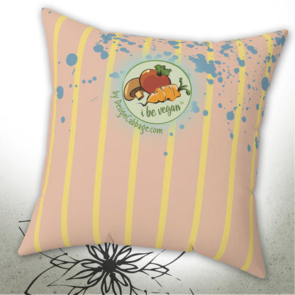 Strawberry Garden Graphic Throw Pillow - I Be Vegan™ Collection