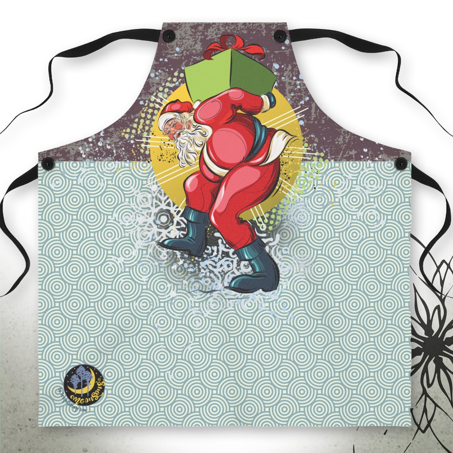 Dancing Santa Graphic Apron - MoonSong® Holiday Collection