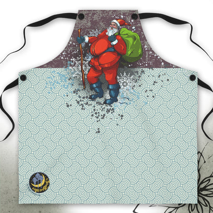 Vintage Hiking Santa Graphic Apron - MoonSong® Holiday Collection