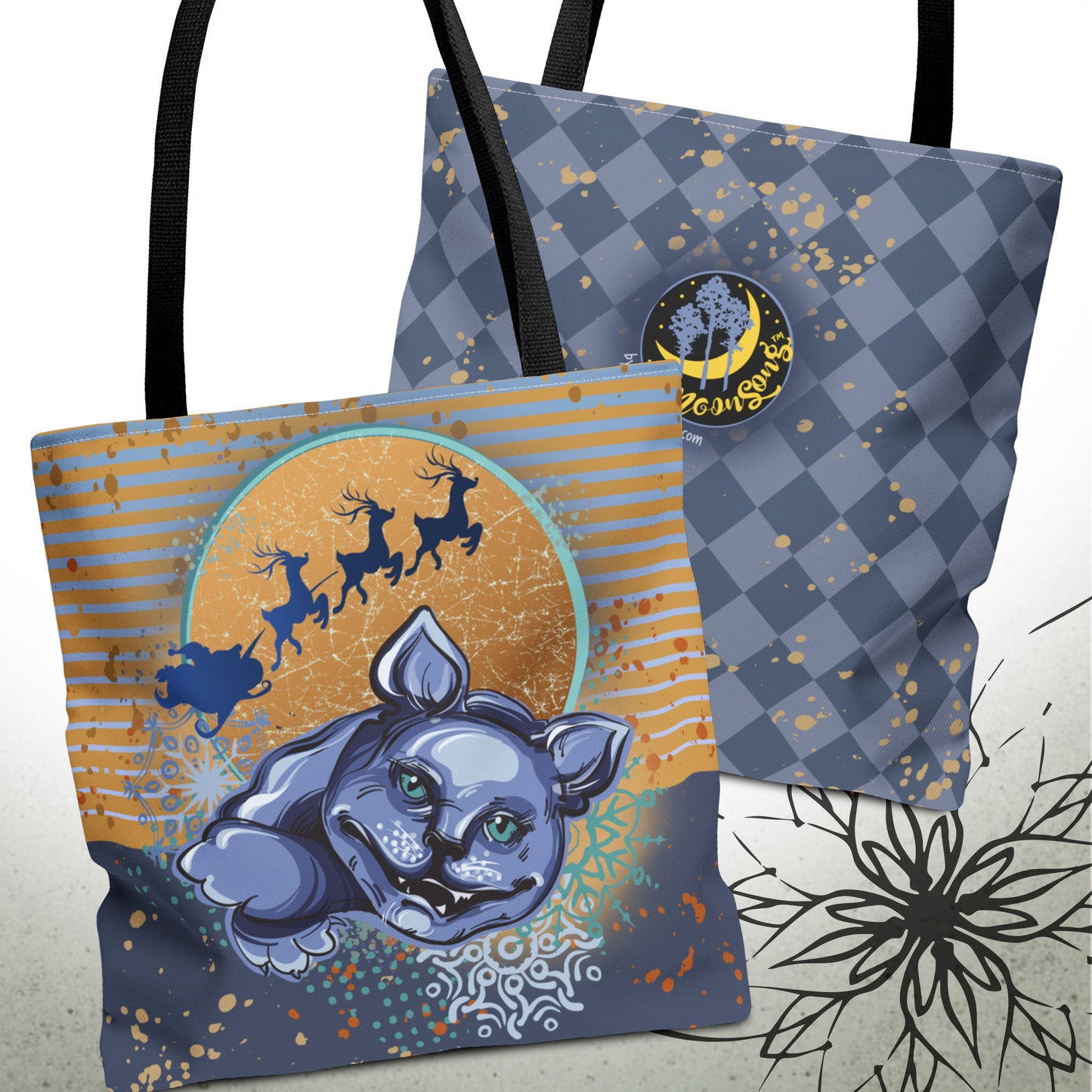 Christmas Santa Cat Graphic Tote Bag — MoonSong™ Holiday Collection