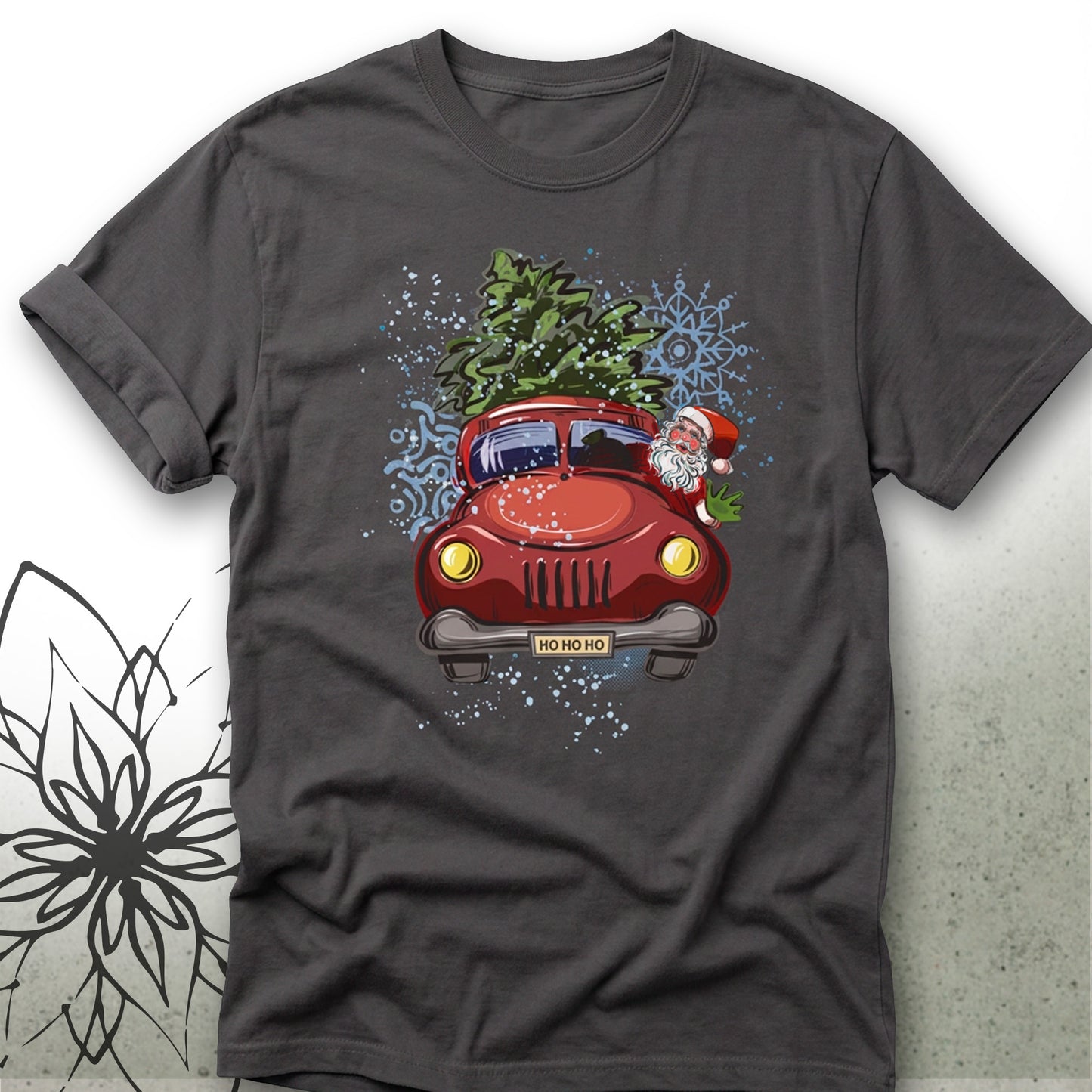 Vintage Truck Christmas Tree Unisex Graphic T-Shirt Tee — MoonSong® Holiday Collection