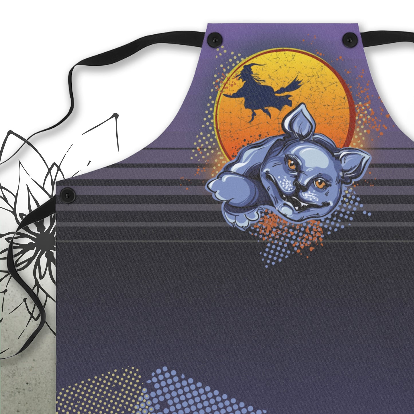 Halloween Cat Graphic Apron — MoonSong® Holiday Collection