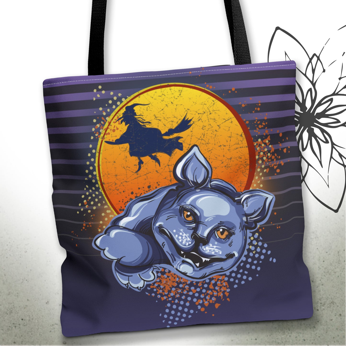 Halloween Cat Graphic Tote Bag — MoonSong™ Holiday Collection