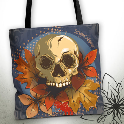 Halloween and Fall Scary Skull Graphic Tote Bag — MoonSong™ Holiday Collection