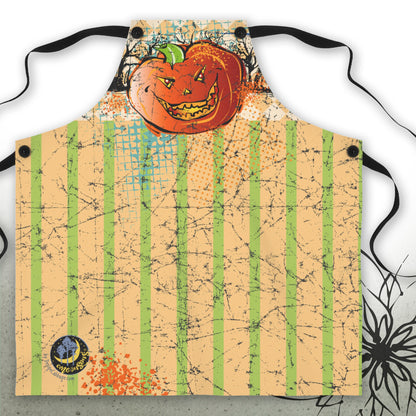 Vintage Halloween Pumpkin Graphic Apron - MoonSong® Holiday Collection