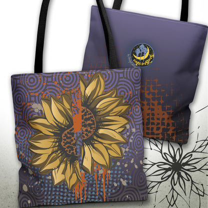 Bloody Broken Halloween Sunflower Daisy Graphic Tote Bag — MoonSong™ Holiday Collection