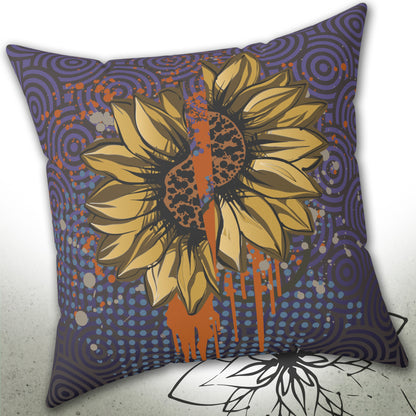 Bloody Broken Halloween Sunflower Daisy Graphic Throw Pillow — MoonSong™ Holiday Collection