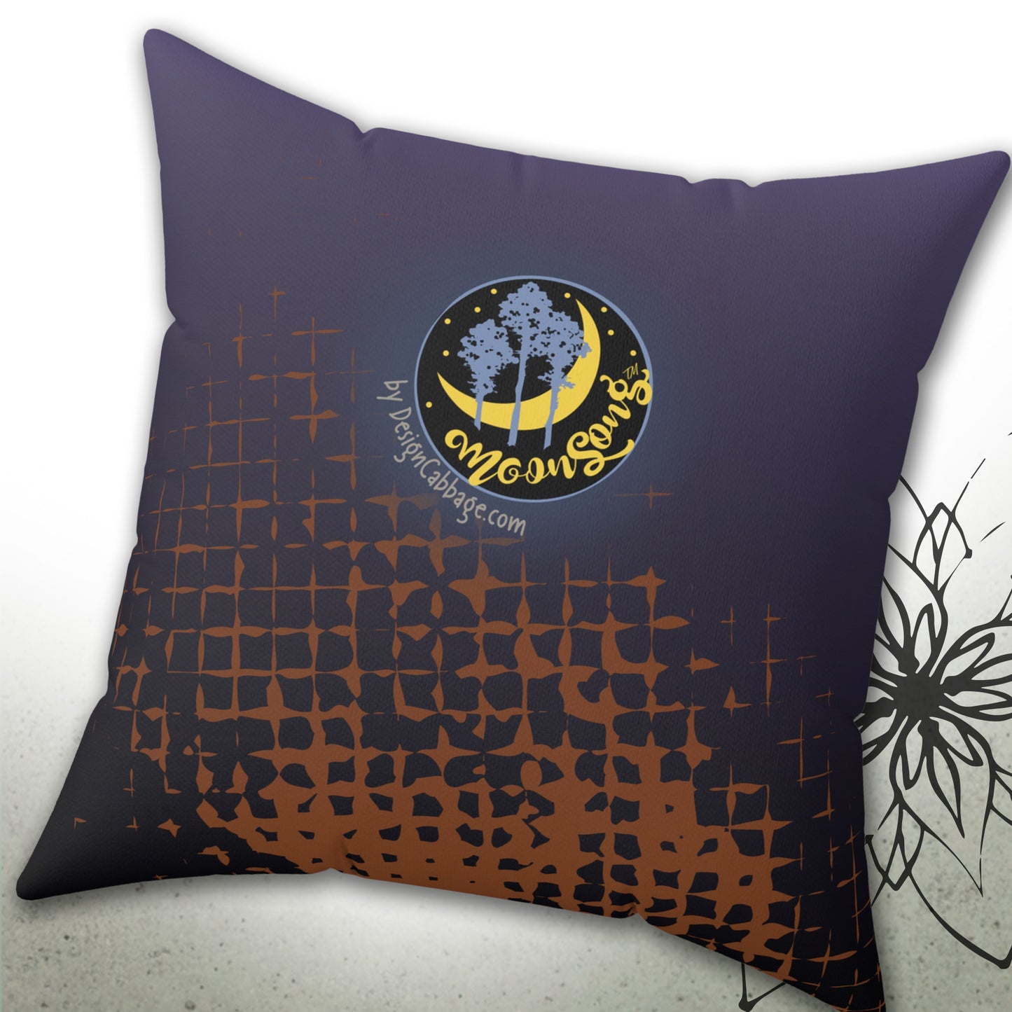 Bloody Broken Halloween Sunflower Daisy Graphic Throw Pillow — MoonSong™ Holiday Collection