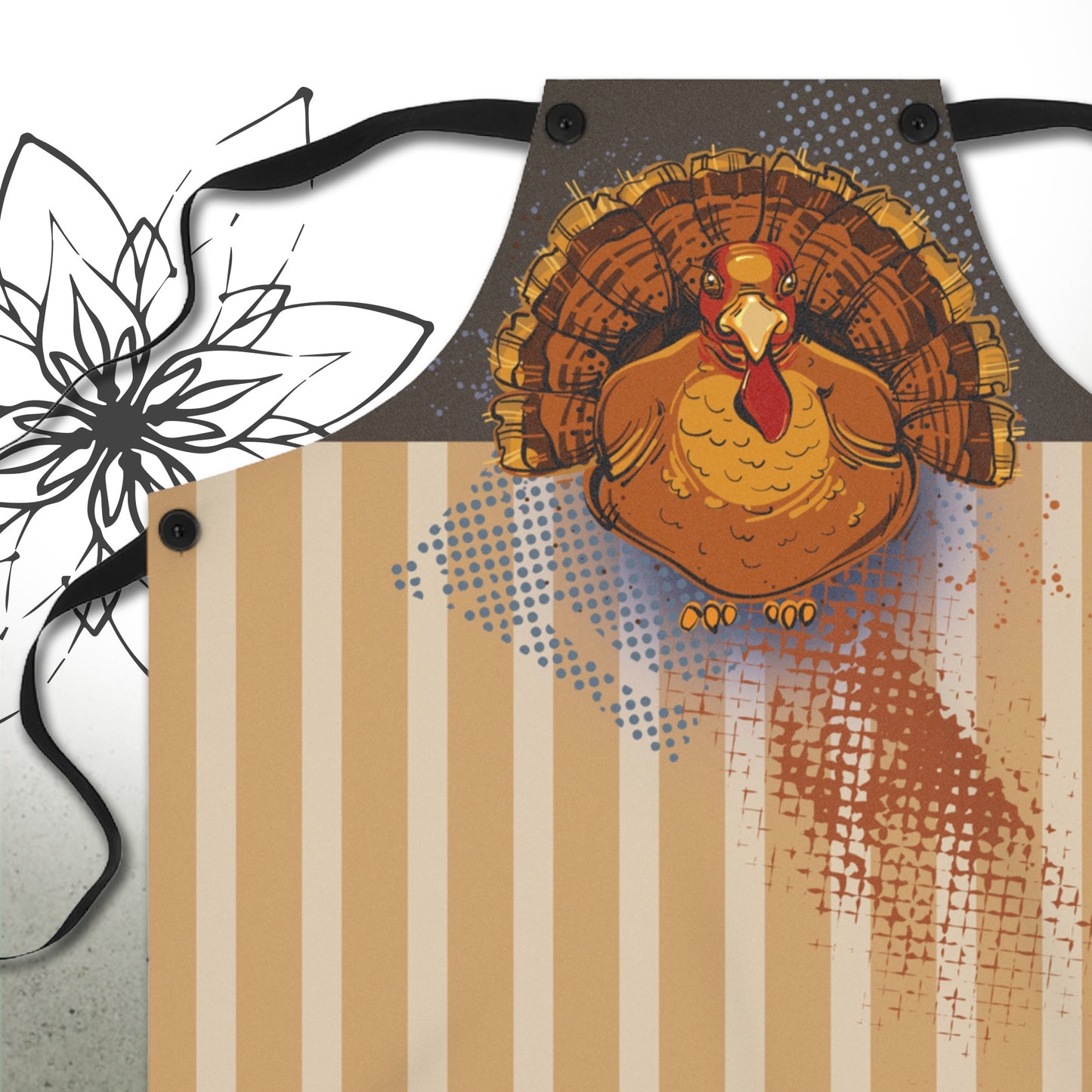Thanksgiving Christmas Turkey Graphic Apron - MoonSong® Holiday Collection