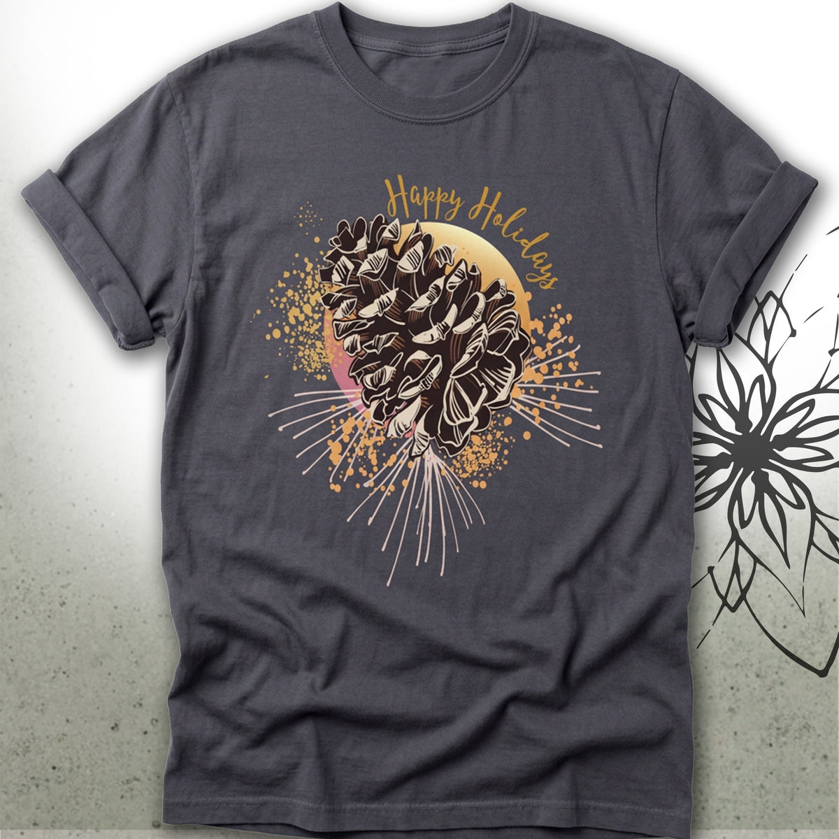 Pine Cone Christmas Thanksgiving Holiday Unisex Graphic T‑Shirt Tee — MoonSong® Holiday Collection