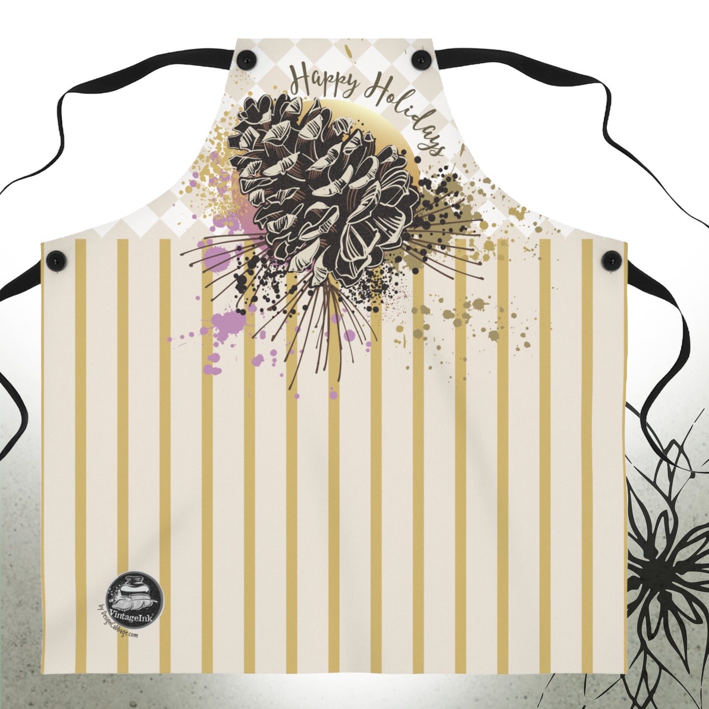 Christmas Pine Cone Graphic Apron — MoonSong® Holiday Collection