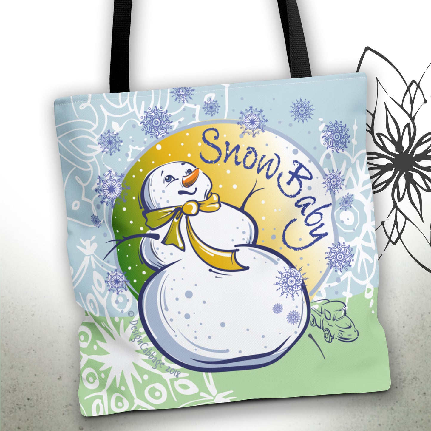 Snow Baby Christmas Graphic Tote Bag — MoonSong™ Holiday Collection