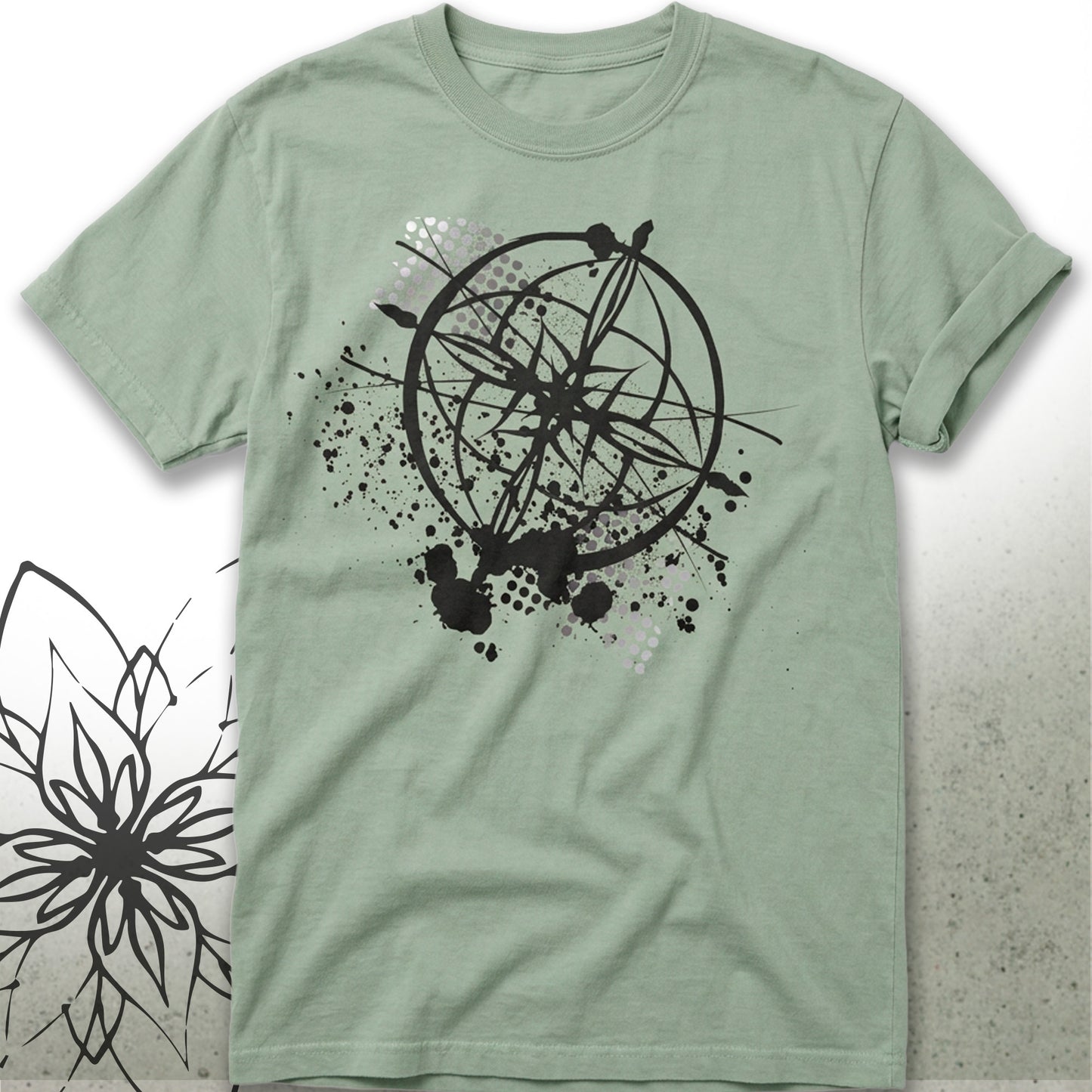 Abstract Compass Unisex Graphic T-Shirt Tee — VintageInk® Collection