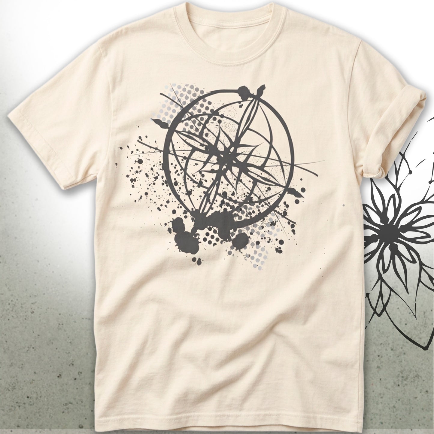 Abstract Compass Unisex Graphic T-Shirt Tee — VintageInk® Collection