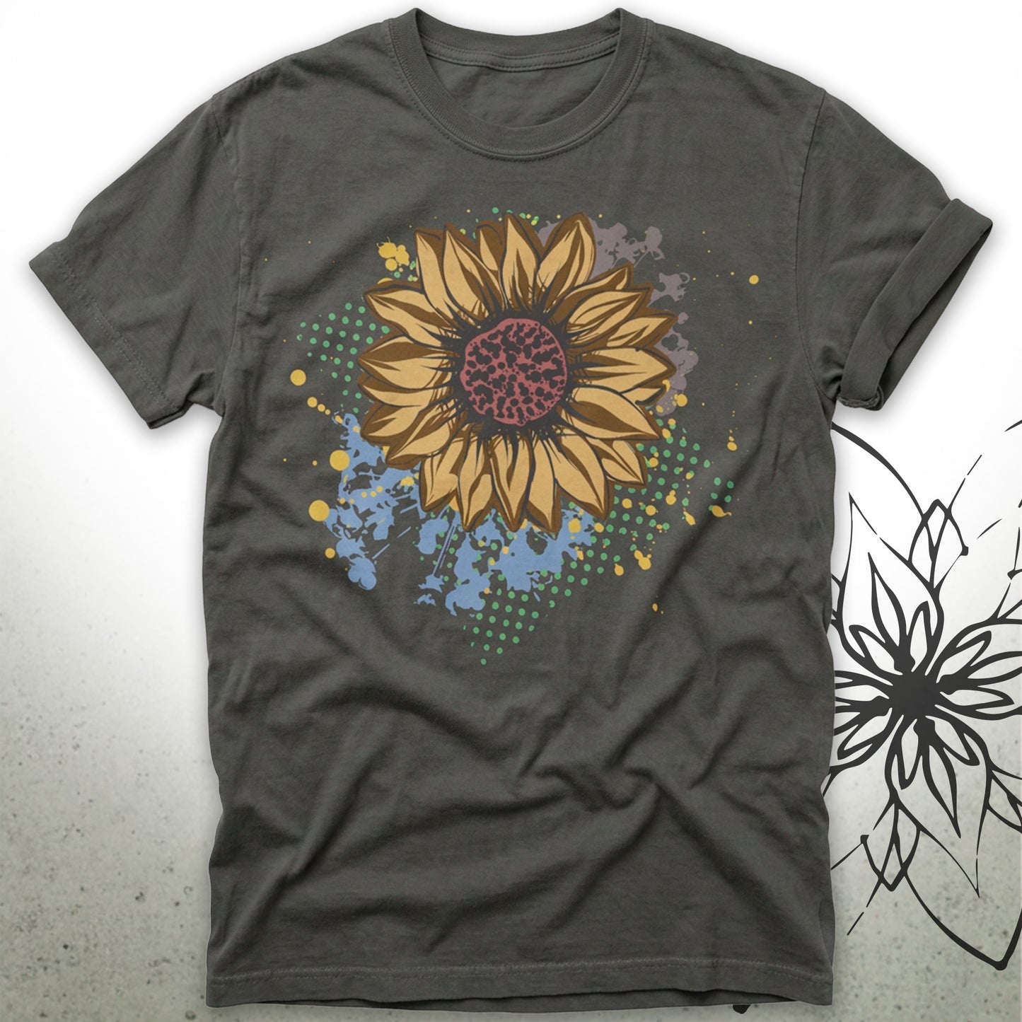 Vintage Sunflower Unisex Graphic T-Shirt Tee — VintageInk® Collection