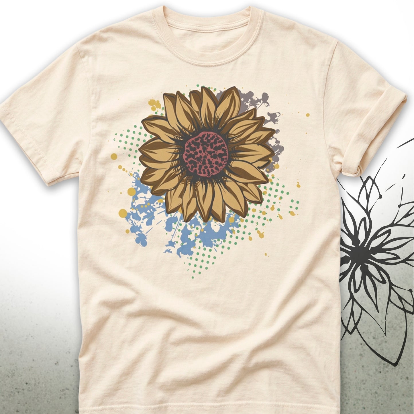 Vintage Sunflower Unisex Graphic T-Shirt Tee — VintageInk® Collection