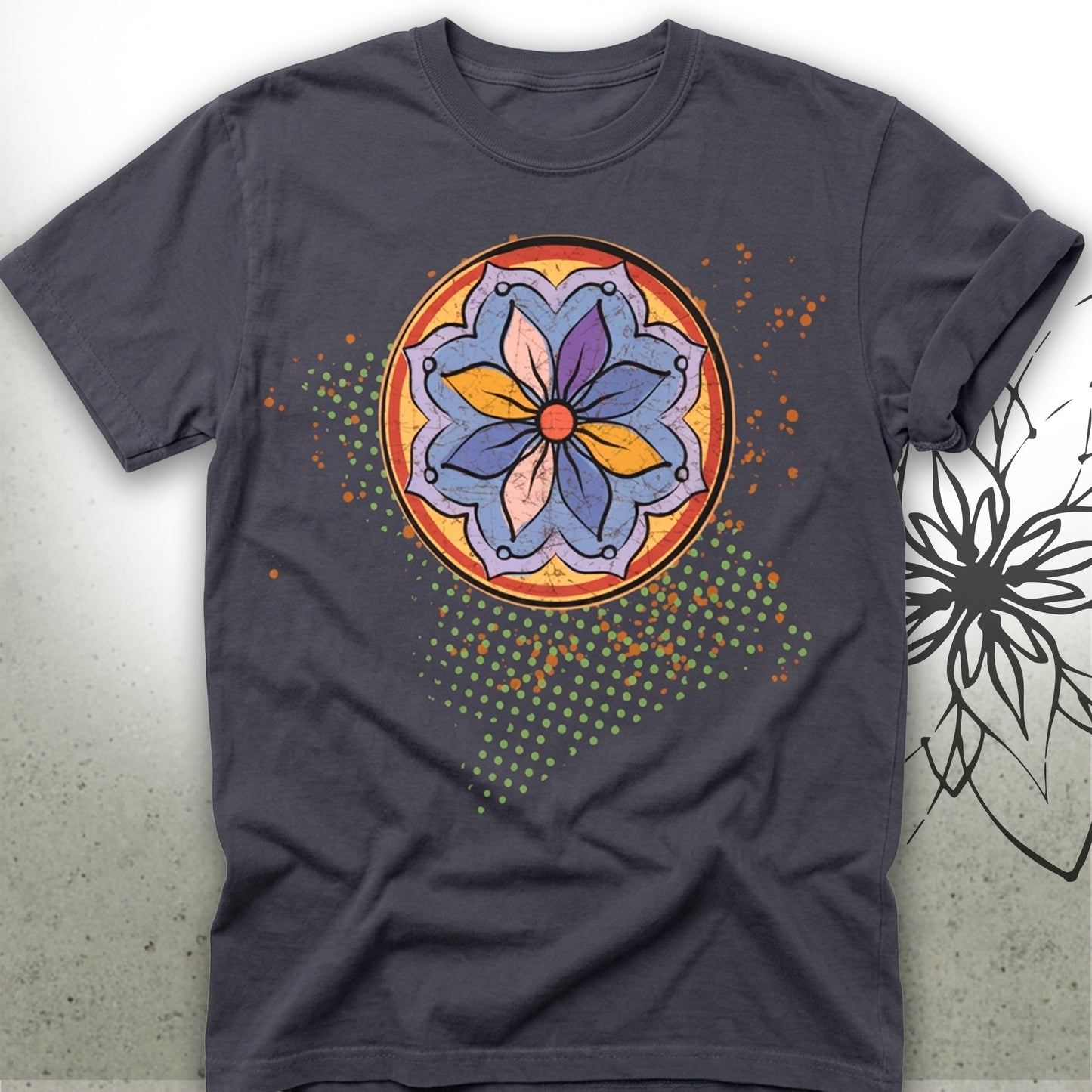 Boho Floral Mandala Unisex Graphic T-Shirt Tee — GardenPress® Collection