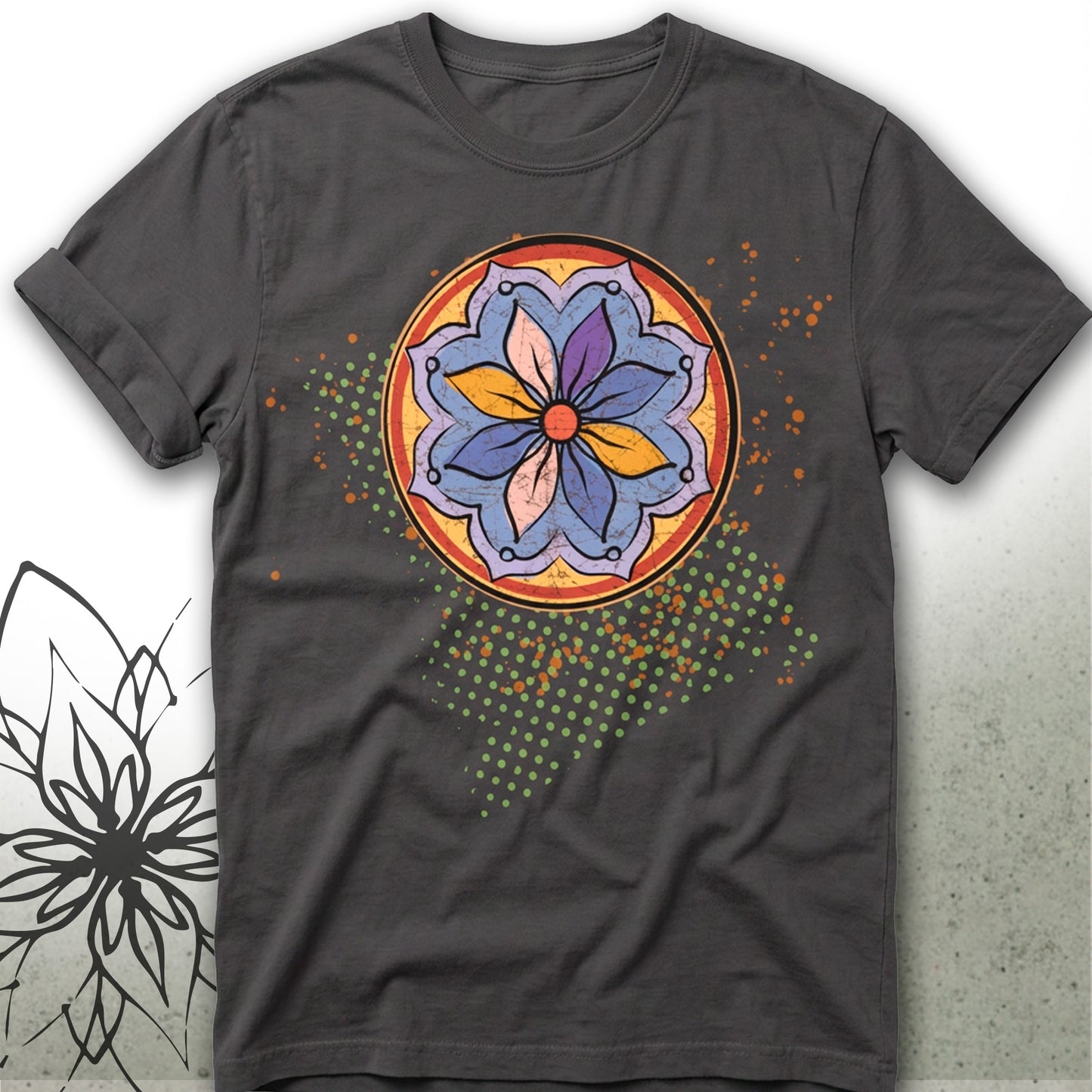 Boho Floral Mandala Unisex Graphic T-Shirt Tee — GardenPress® Collection
