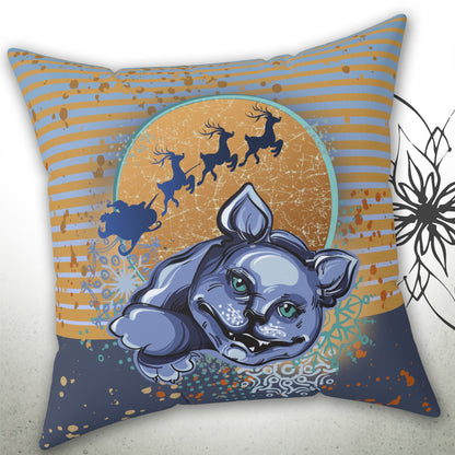Christmas Santa Cat Graphic Throw Pillow — MoonSong™ Holiday Collection