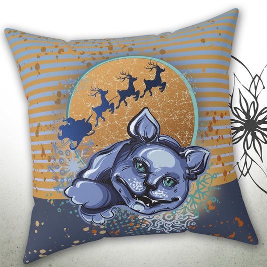 Sarcastic Christmas Santa Cat Graphic Throw Pillow — MoonSong™ Holiday Collection
