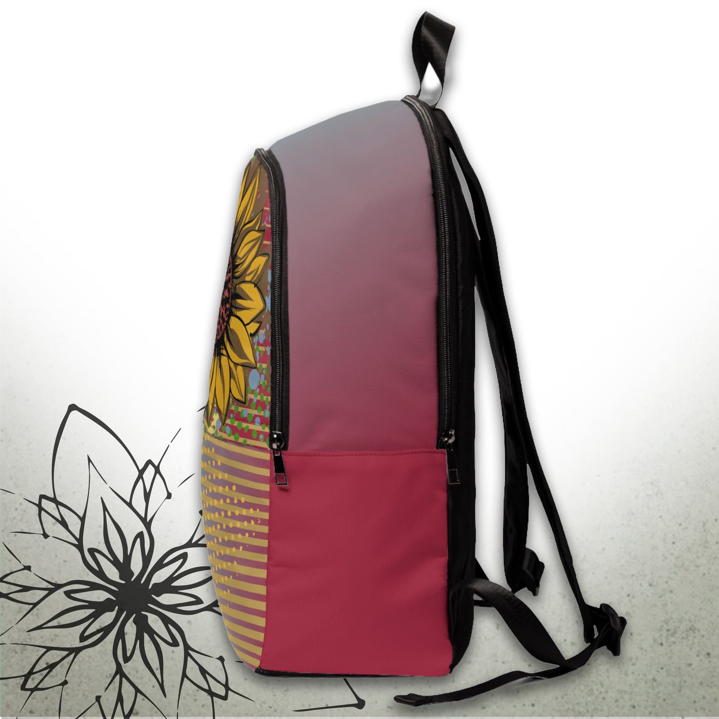 Sunflower Art  Backpack — VintageInk™ Collection