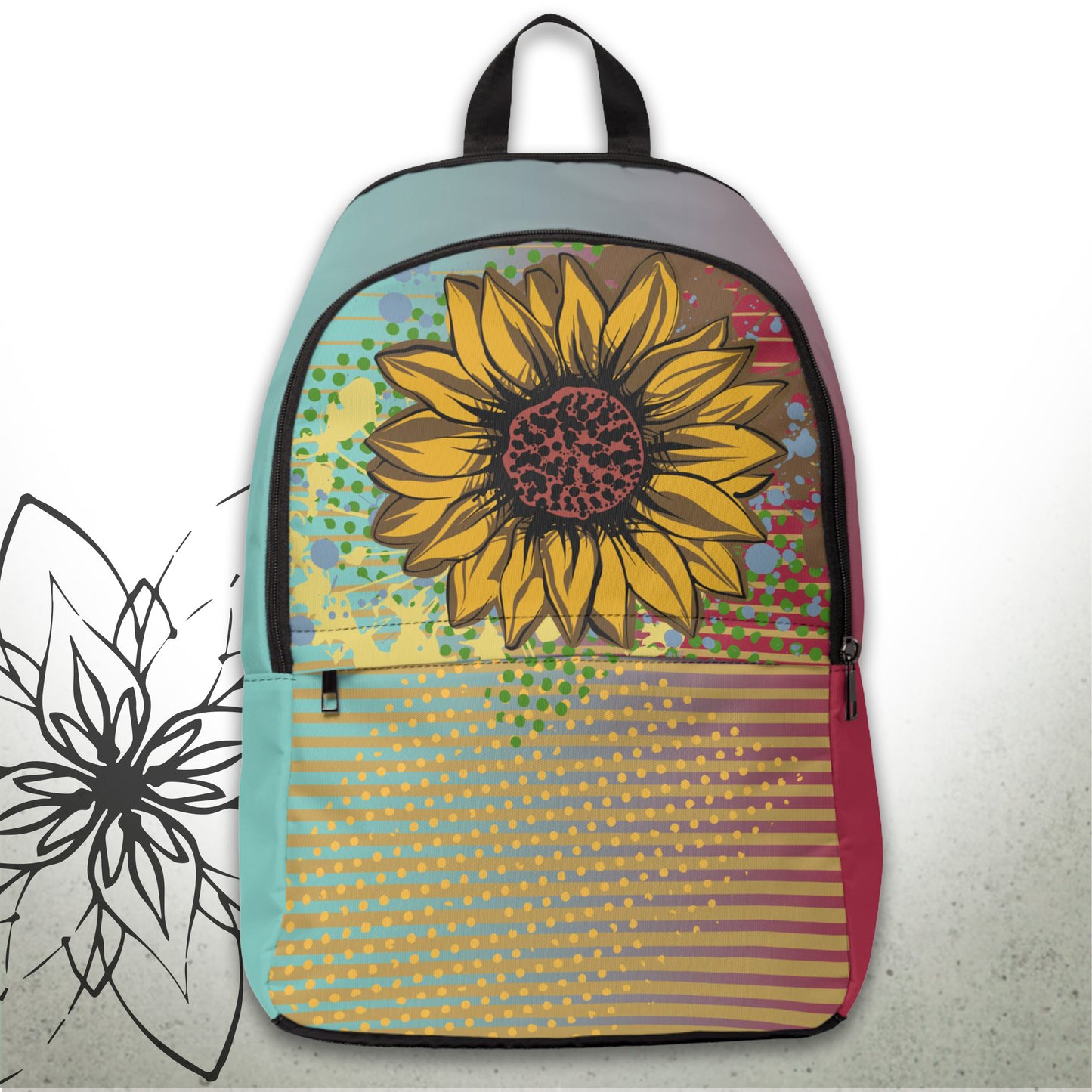 Sunflower Art  Backpack — VintageInk™ Collection
