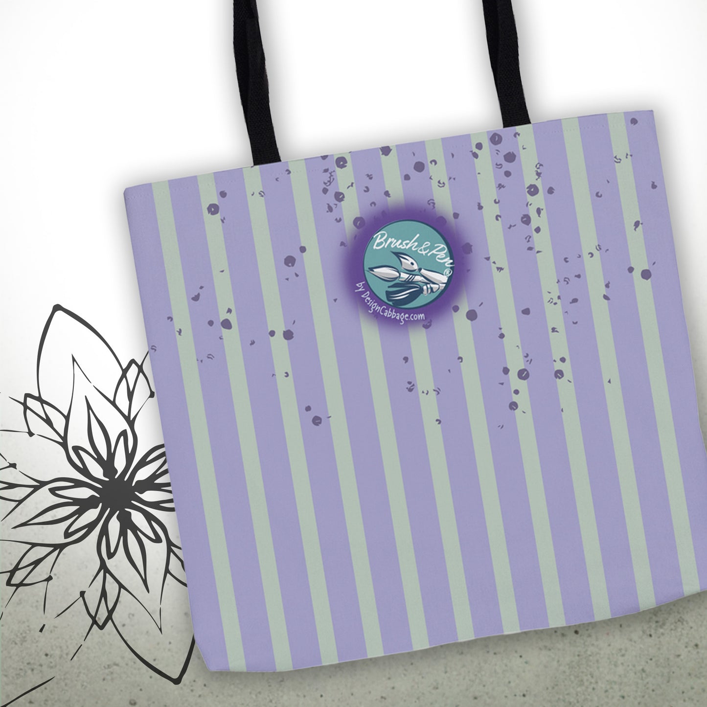 Earth Compass Graphic Tote Bag — Brush&Pen™ Collection