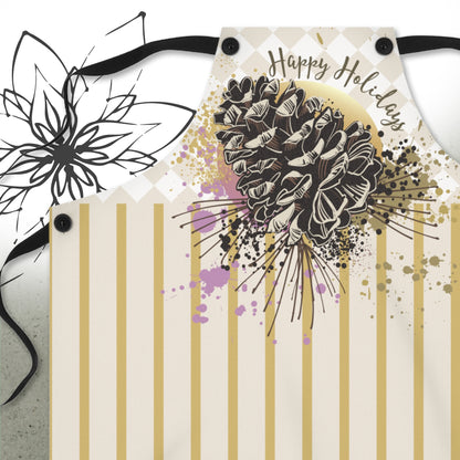 Christmas Thanksgiving Pine Cone Graphic Apron — MoonSong® Holiday Collection