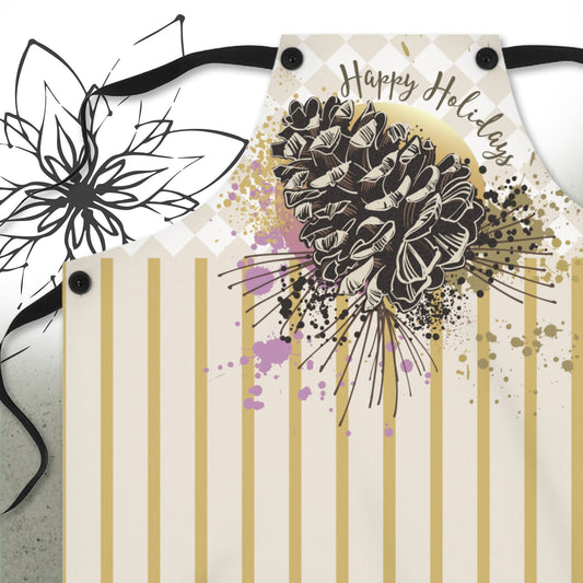 Christmas Pine Cone Graphic Apron — MoonSong® Holiday Collection