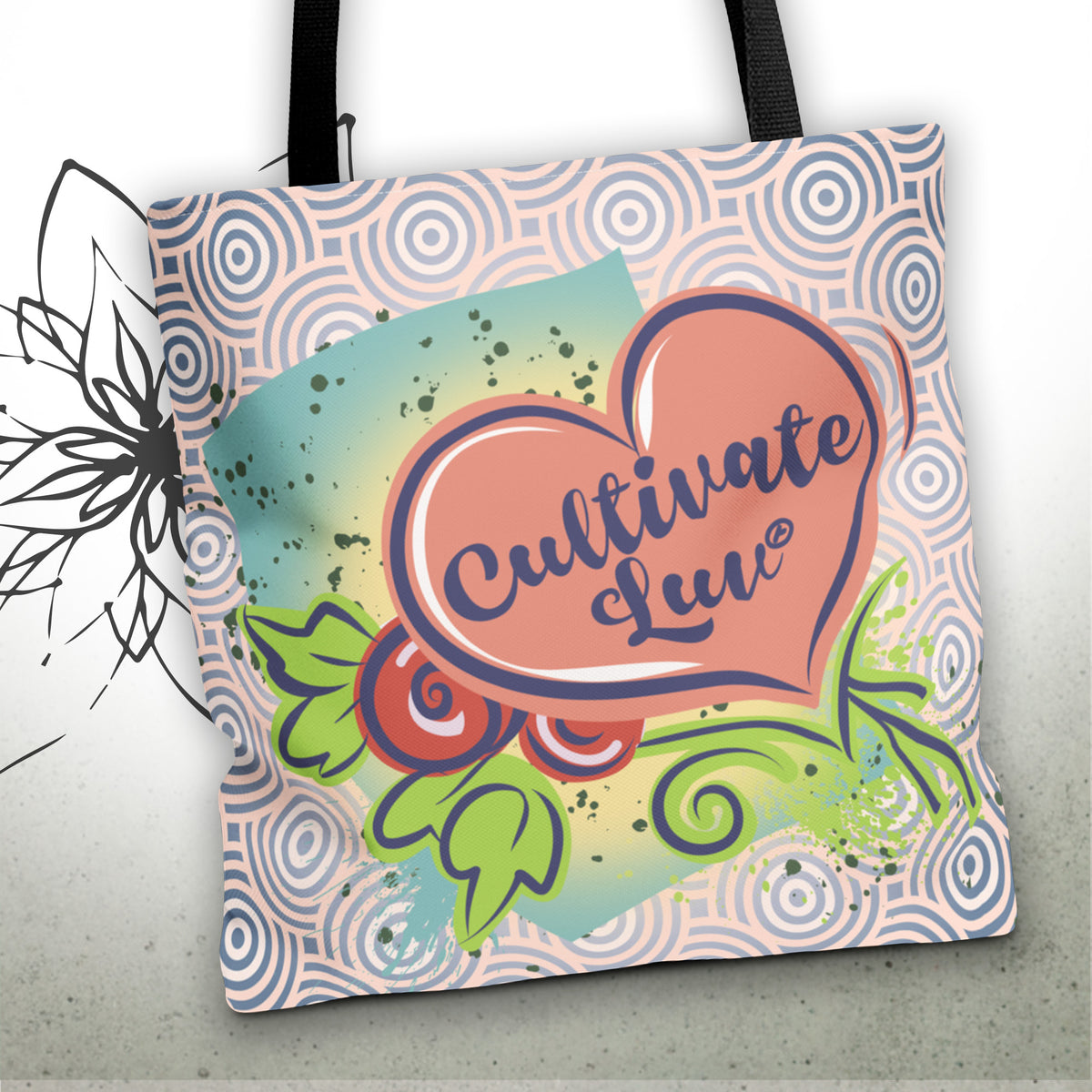 Love Heart Graphic Tote Bag — CultivateLuv™ Collection