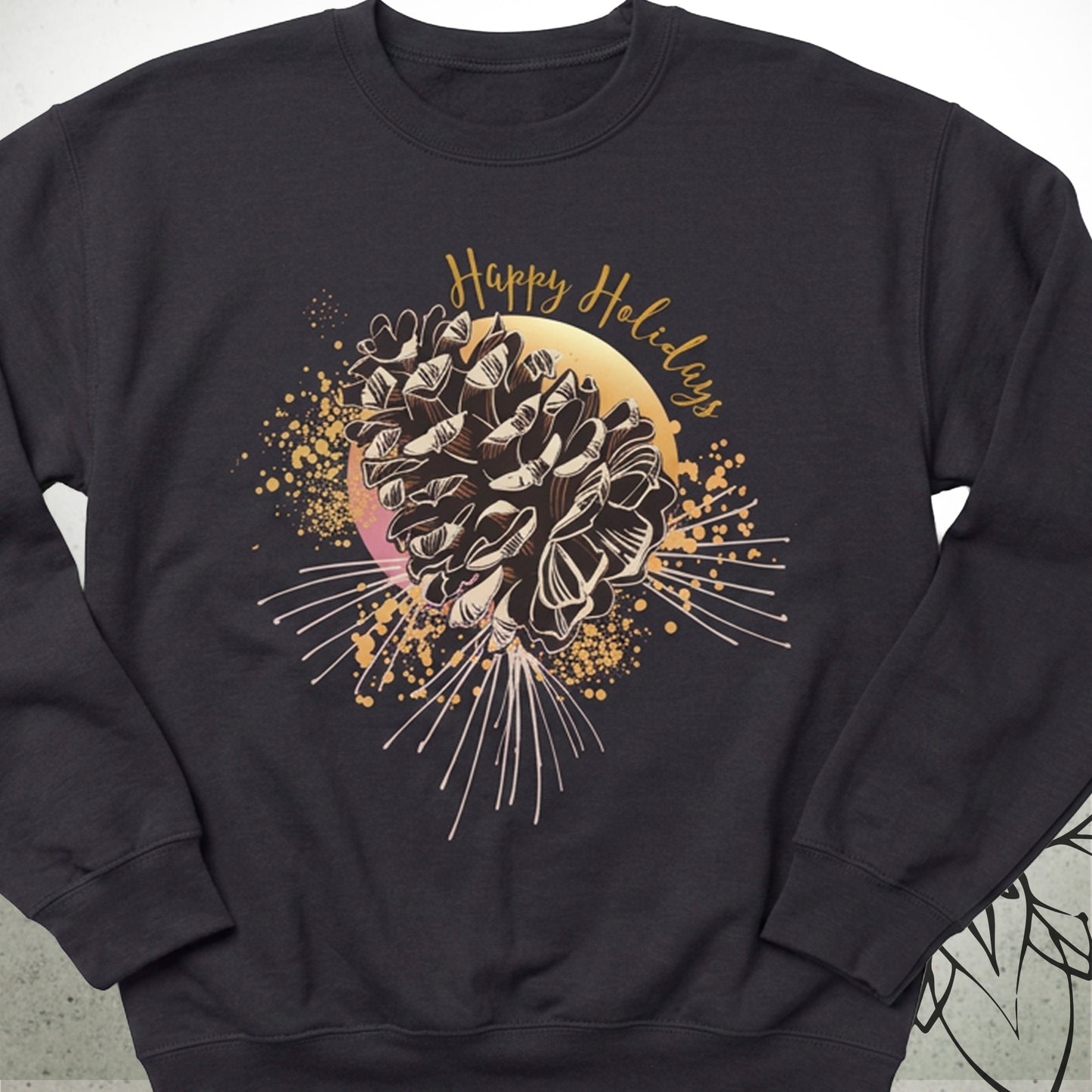 Holiday Pine Cone Unisex Graphic Lightweight Sweatshirt — MoonSong® Collection