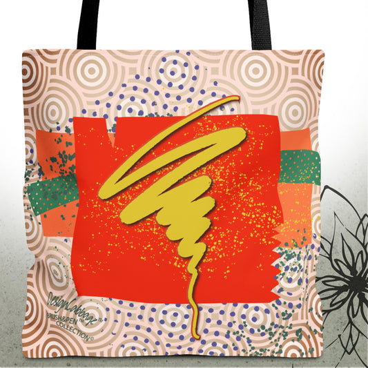 Abstract Art Whirlwind Graphic Tote Bag — Brush&Pen™ Collection