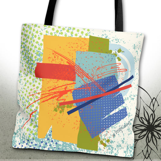 Colorful Abstract Art Graphic Tote Bag — Brush&Pen™ Collection