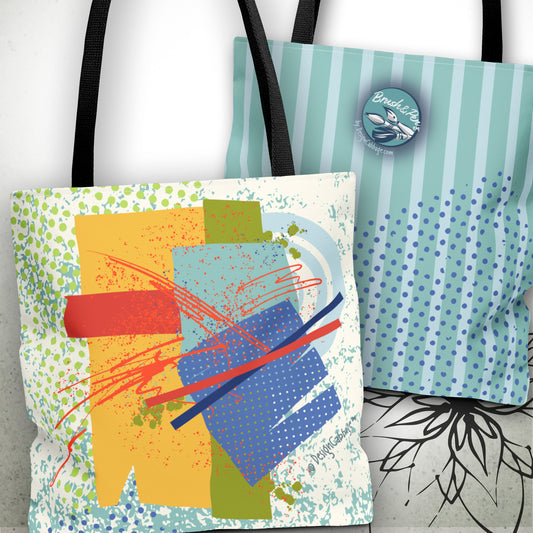 Colorful Abstract Art Graphic Tote Bag — Brush&Pen™ Collection