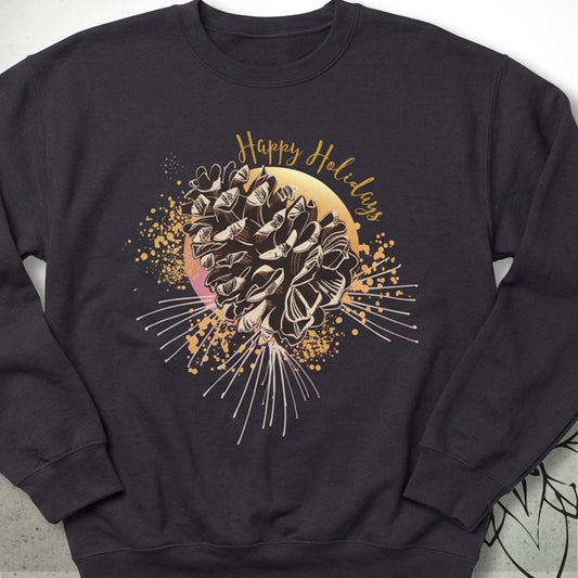 Holiday Pine Cone Unisex Graphic Lightweight Sweatshirt — MoonSong® Collection