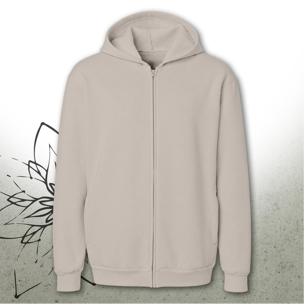 Halloween Skull & Autumn Leaves Unisex Zip Hoodie — MoonSong® Collection