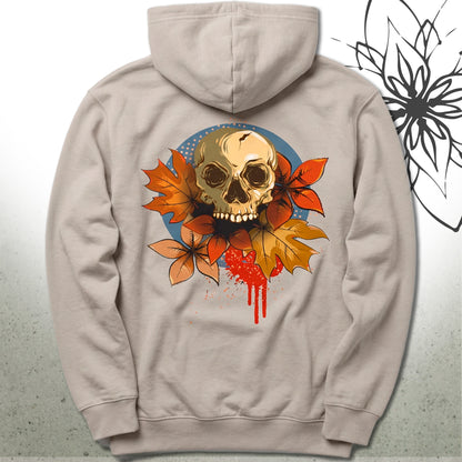 Halloween Skull & Autumn Leaves Unisex Zip Hoodie — MoonSong® Collection