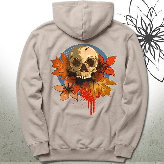 Halloween Skull & Autumn Leaves Unisex Zip Hoodie — MoonSong® Collection