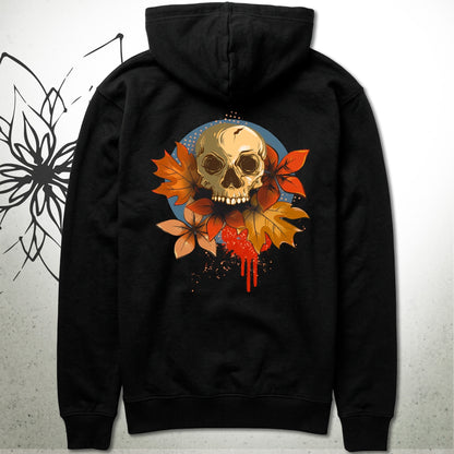 Halloween Skull & Autumn Leaves Unisex Zip Hoodie — MoonSong® Collection