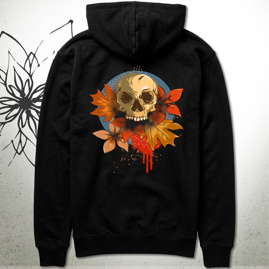 Halloween Skull & Autumn Leaves Unisex Zip Hoodie — MoonSong® Collection